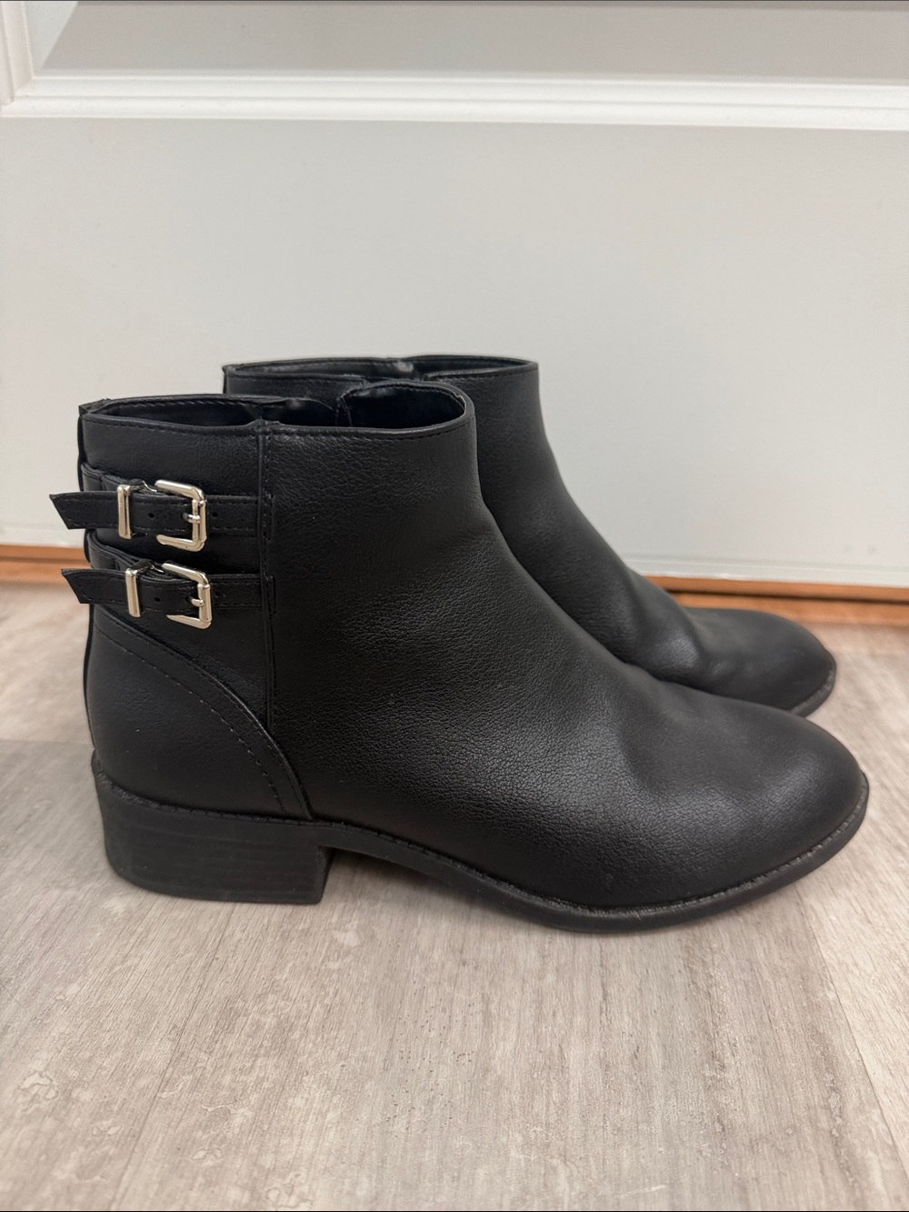 Kelly & Kate Classic Black Ankle Boots with Buckle